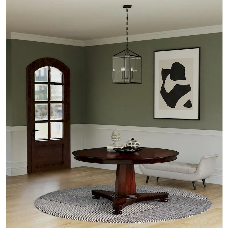 Hillcrest Collection Four-Light Matte Black Transitional Hall & Foyer Light - 13 in x 13 in x 22 in