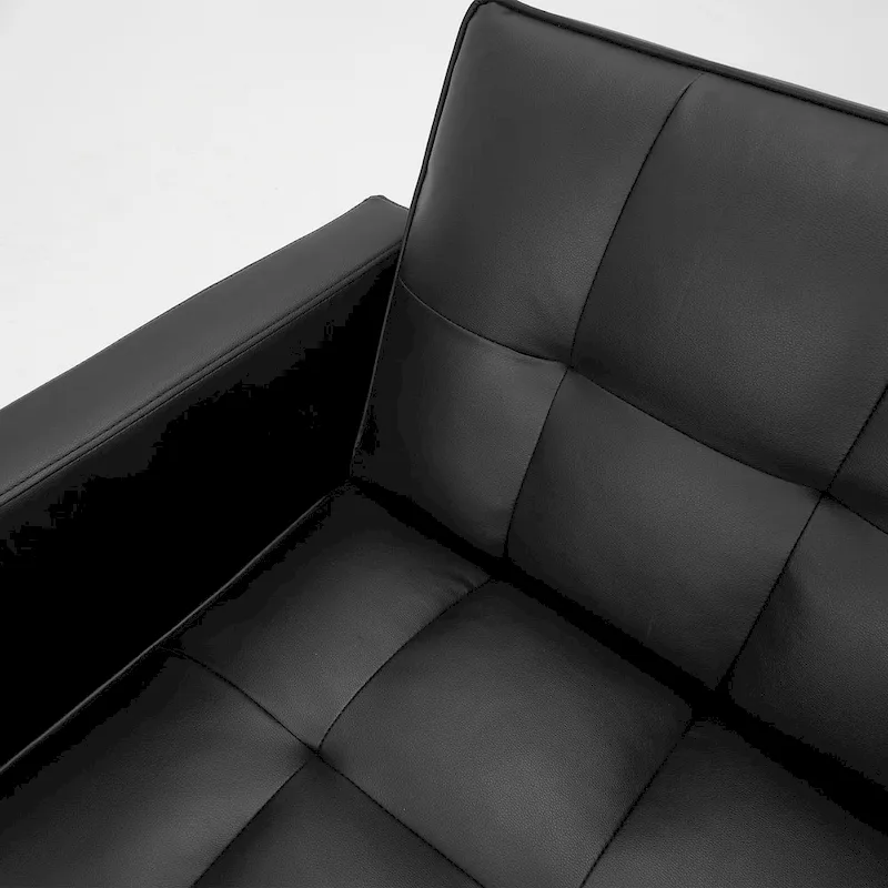 AVAWING 74 Modern Tufted Convertible Futon Sofa Bed with 2 Pillows