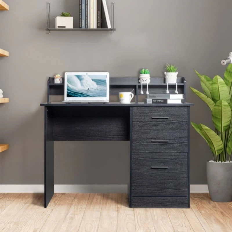 Three-drawers Wood Grain Particleboard Computer Desk