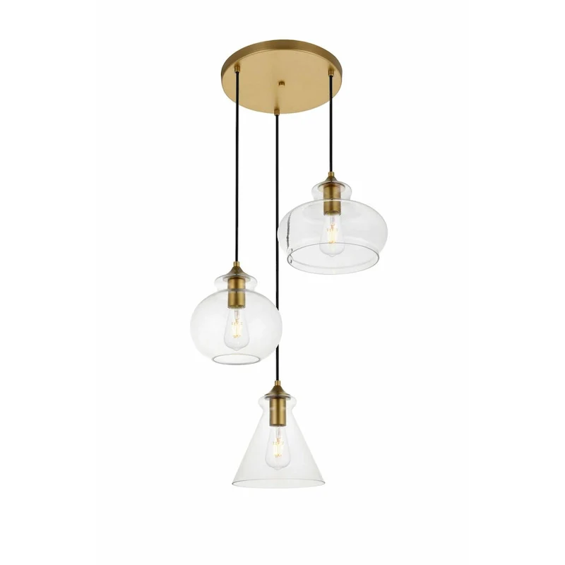 Elegant Lighting Destry 3 Light 19  Wide Multi Light Pendant with