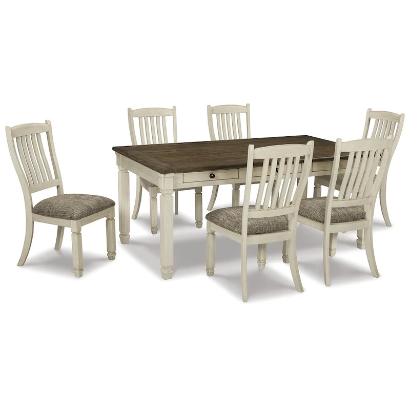 Signature Design by Ashley Bolanburg Antique White / Brown 7-Piece Dining Package