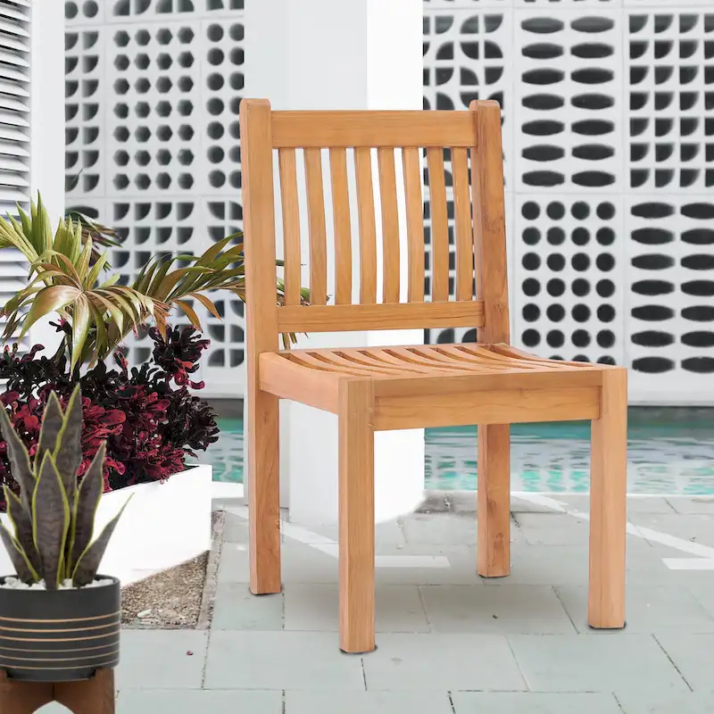 Chic Teak Elzas Teak Wood Indoor/ Outdoor Dining Side Chair
