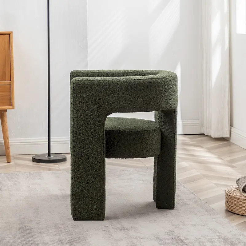 KINWELL 28 Wide Boucle Upholstered Square Armchair