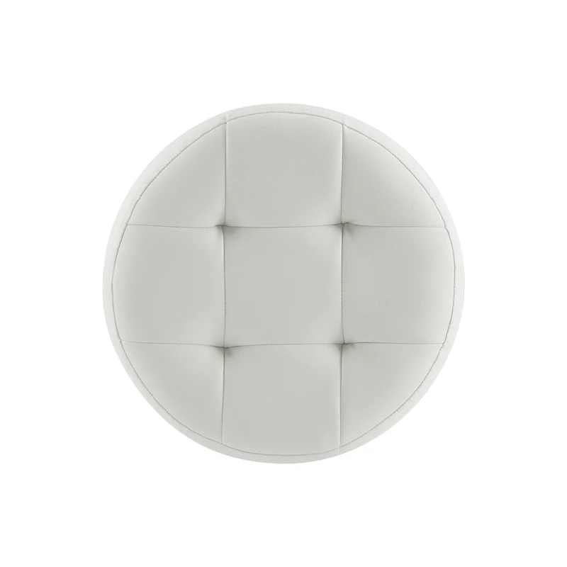 Chelle Faux Leather Swivel Ottoman