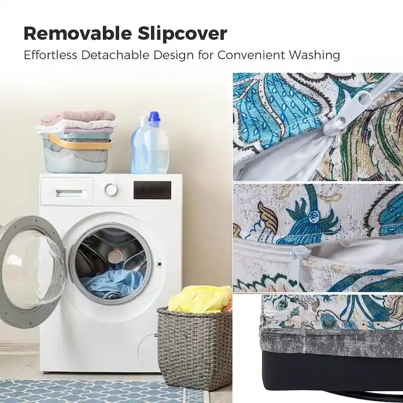 Erkenbald Modern Slipcovered Swivel Chair with Removable Cushion Set of 2 by HULALA HOME