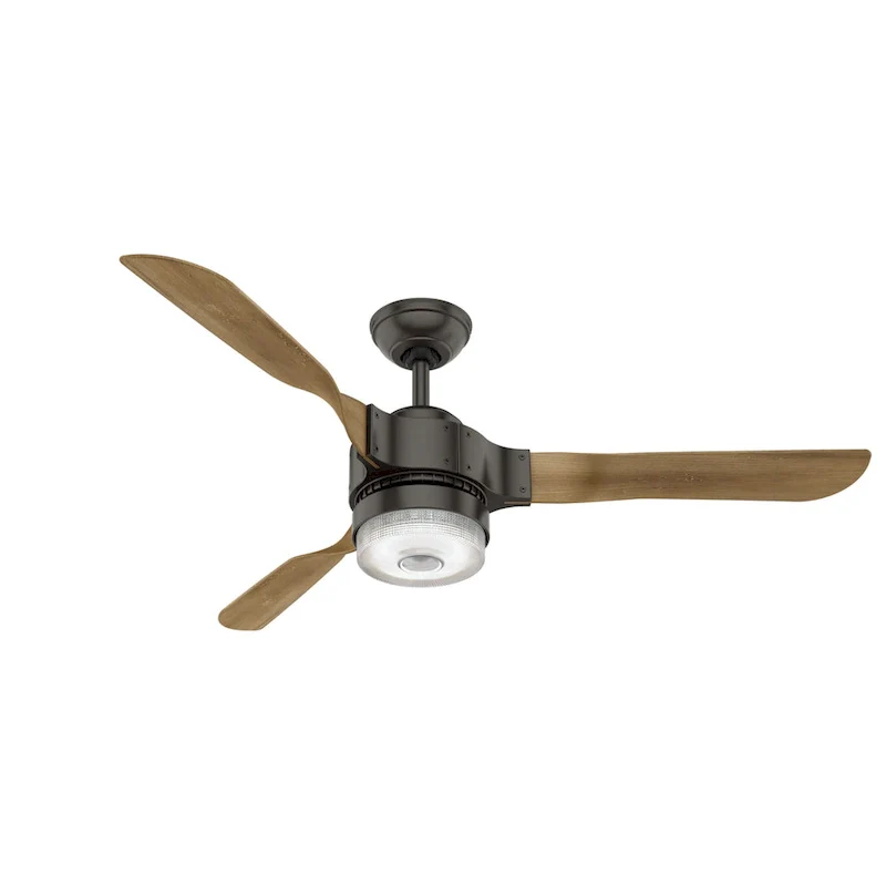 Hunter 54  Apache WiFi Ceiling Fan with LED Light Kit and Handheld Remote - Industrial - SMART FAN!