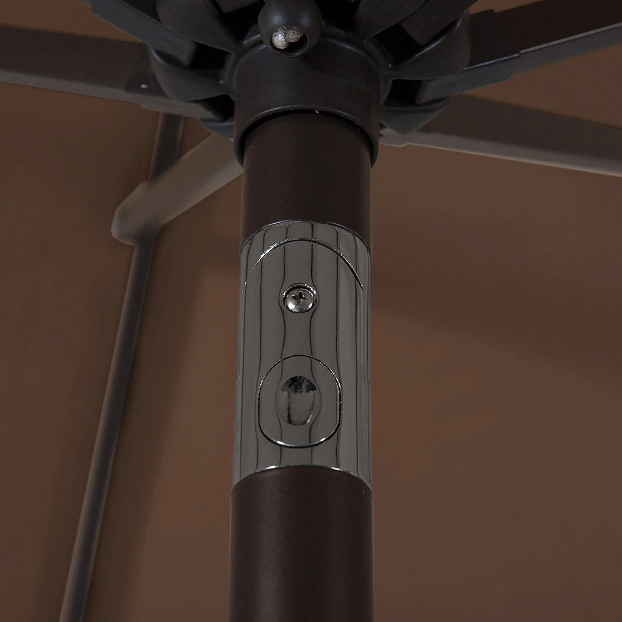 Lopes 9-foot Patio Umbrella with Bronze Finish Base Weight Stand Included