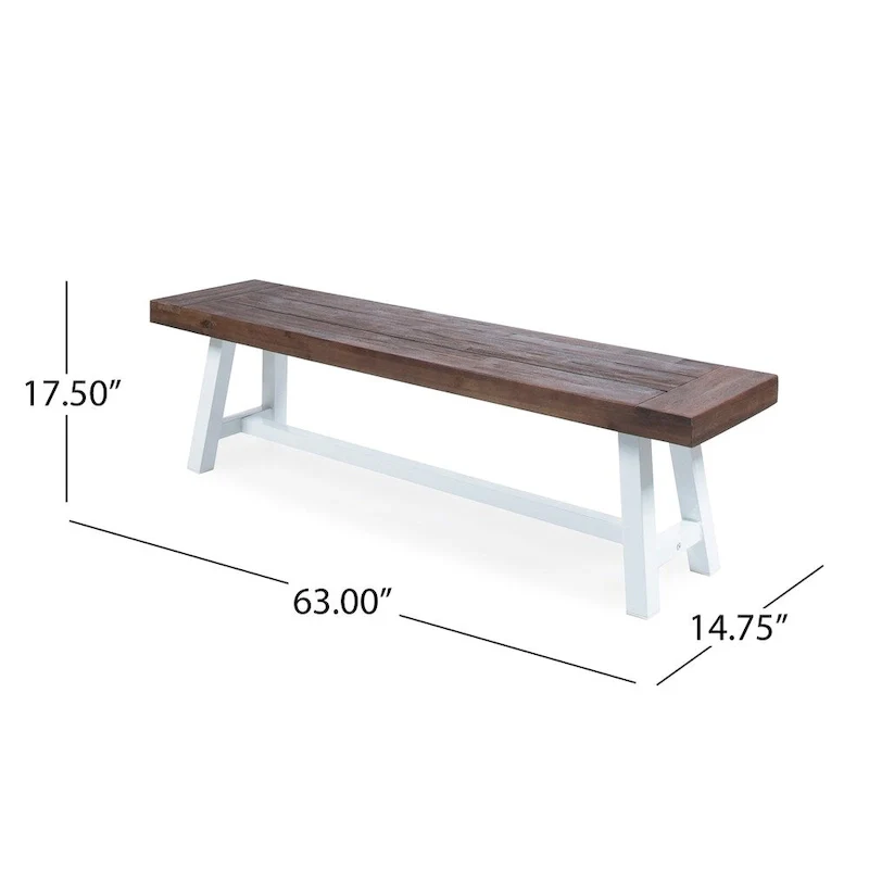 Jubilee Farmhouse Rectangle Acacia Wood Picnic Dining Bench by Christopher Knight Home