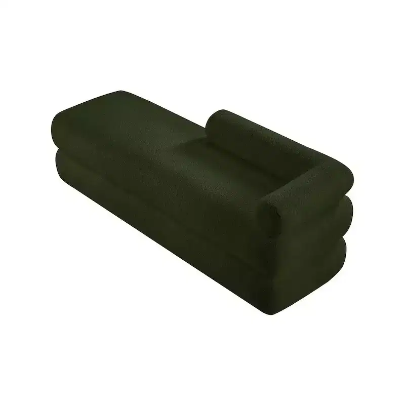 Meridian Furniture,Kennedy Faux Shearling Teddy Fabric Bench
