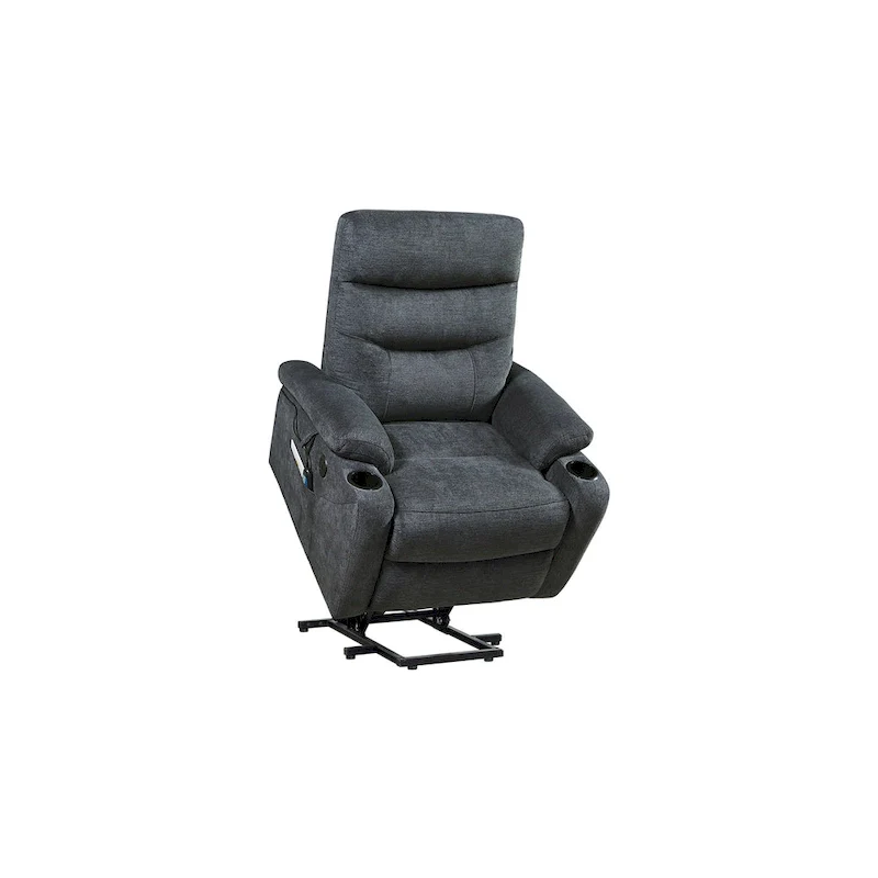 Electric Power Lift Recliner Chair with Massage and Heat – 3 Positions, Side Pockets, Cup Holders, USB Charging