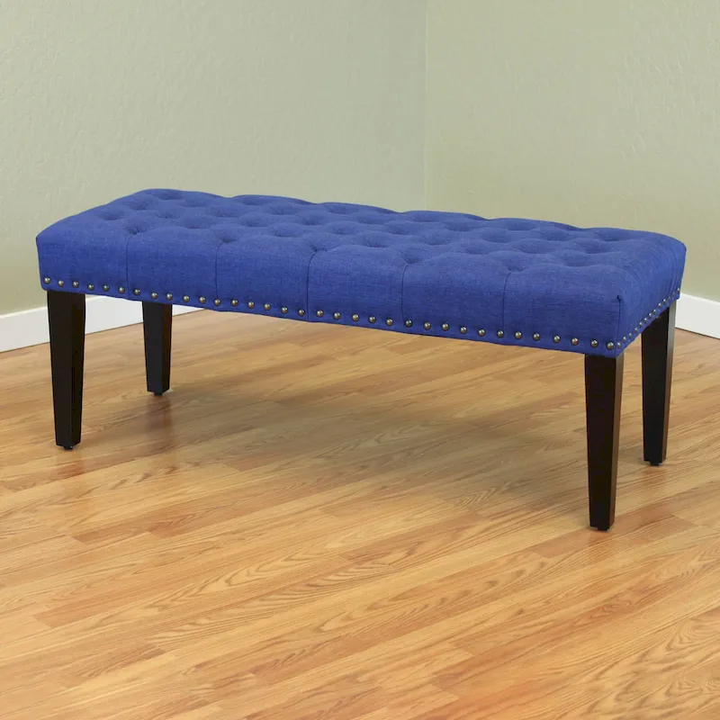 Sopri 49-inch Linen Upholstered Tufted Transitional Bench