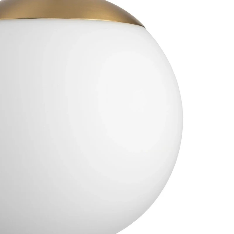 Atwell Collection Brushed Bronze and Opal Glass Globe Small Hanging Pendant Light - 8 in x 8 in x 8.5 in