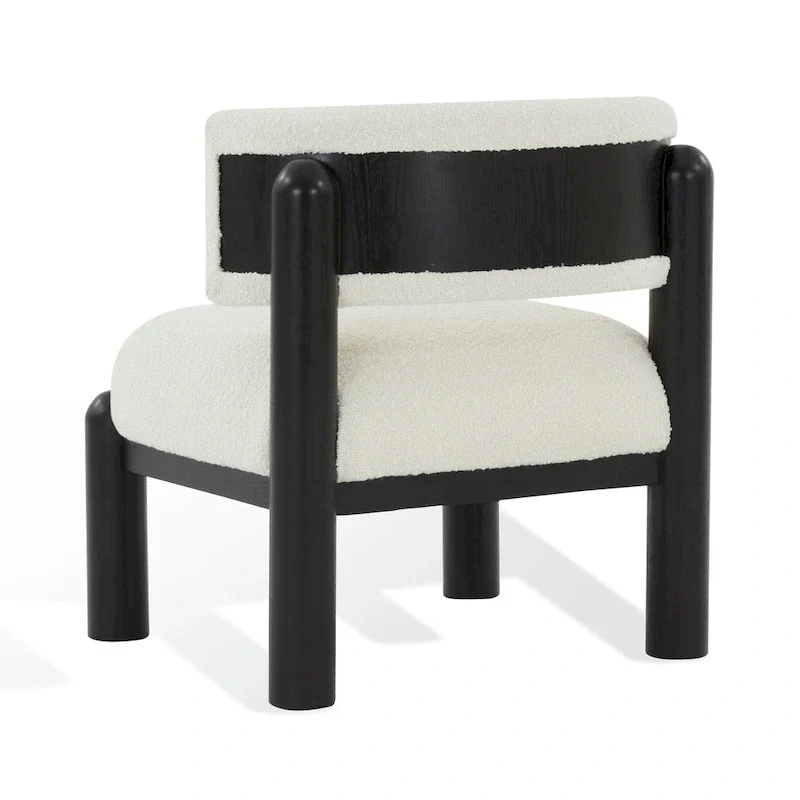 SAFAVIEH Couture Dineke Faux Shearling Accent Chair - 26 In. W x 26 In. D x 28 In. H - 26Wx26Dx28H