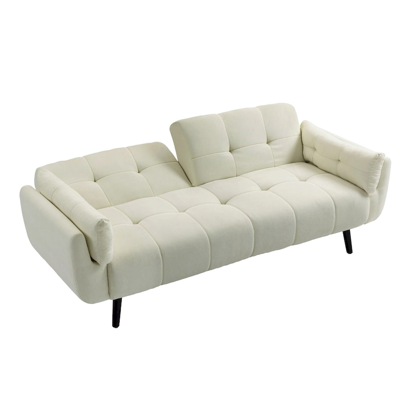 75 Convertible Sleeper Futon Sofa Bed With Adjustable Tufted Back