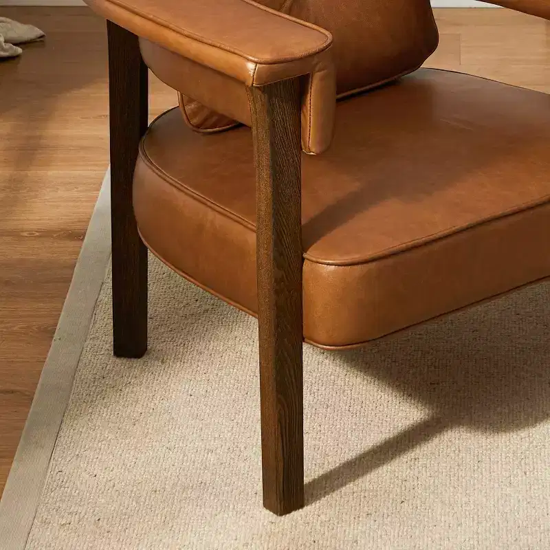 Art Leon Leather Chair with Ash Wood Frame