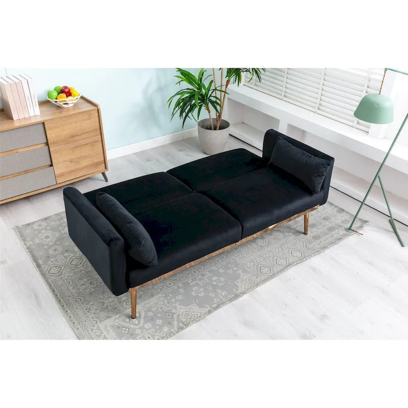 Velvet Upholstered Convertible Loveseats Sleeper Sofa