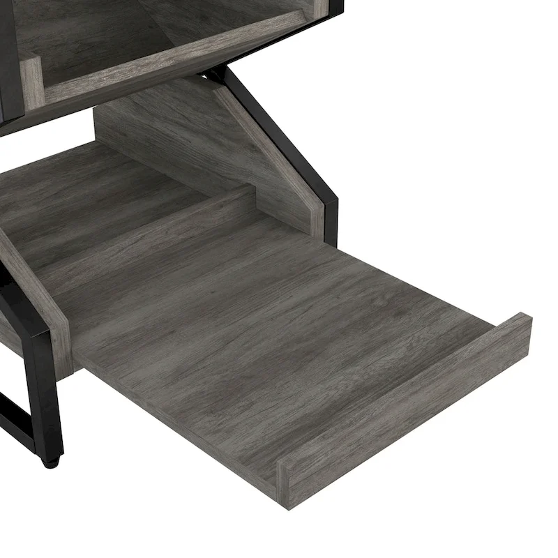 DH BASIC Industrial 17-inch Metal 1-Open Shelf End Table by Denhour