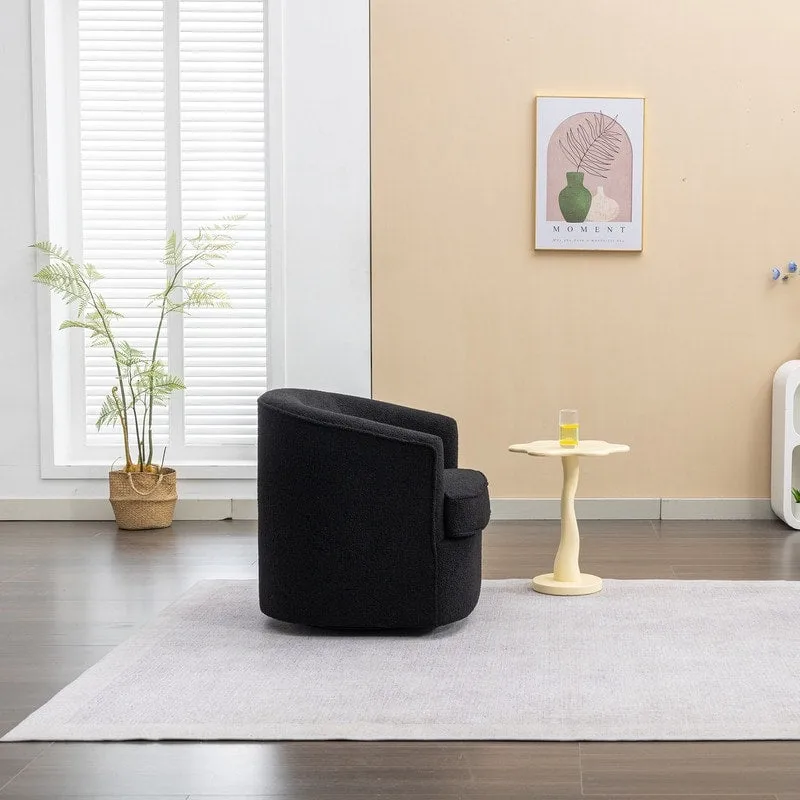 SEYNAR Modern Boucle Upholstered 360 Degree Swivel Accent Club Chair