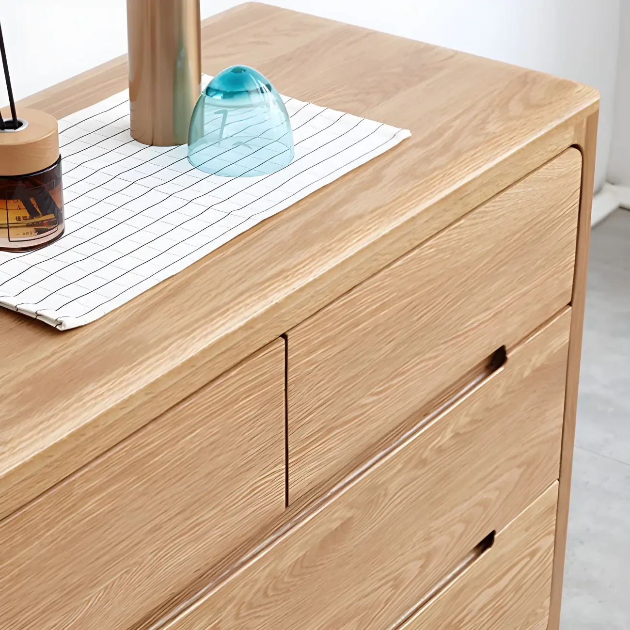 Traditional Natural Solid Wooden Double Dressers with Drawers