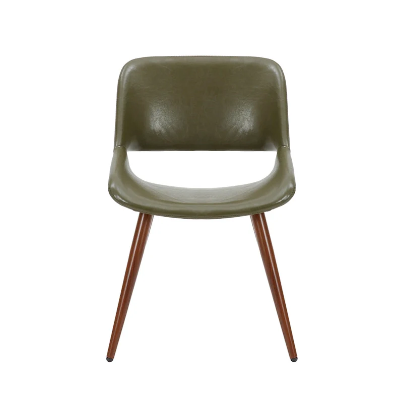 Langa Faux Leather Mid-Century Dining Chair with Metal Legs