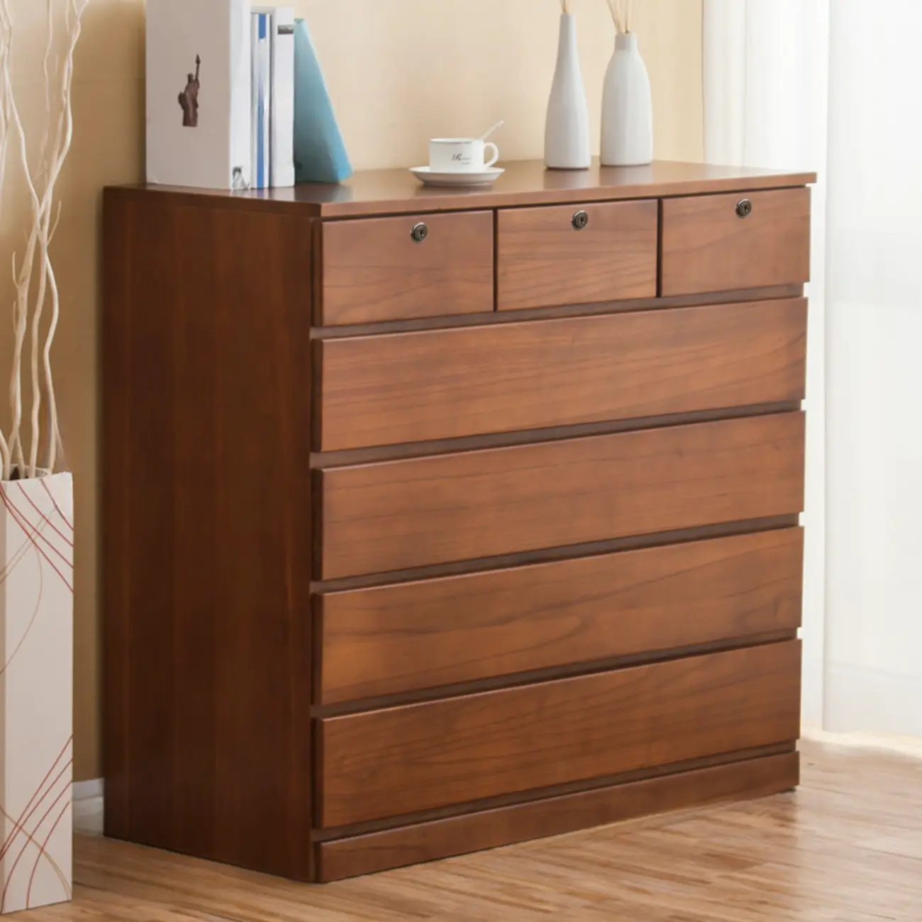 Classic Wooden Double Dressers with 7-Drawer