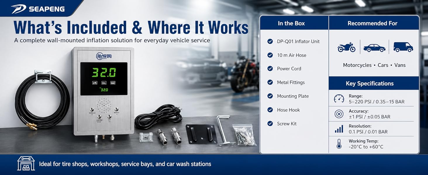 SEAPENG DP-Q01 Automatic Tire Inflator