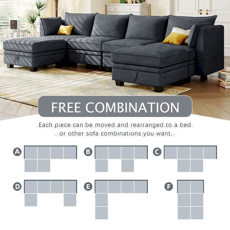 Merax Modern Large U-Shape Modular Sectional Sofa