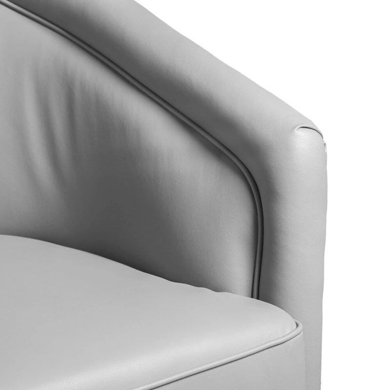 Barrel Accent Chair with 360 Swivel Vinyl Wrapped Base