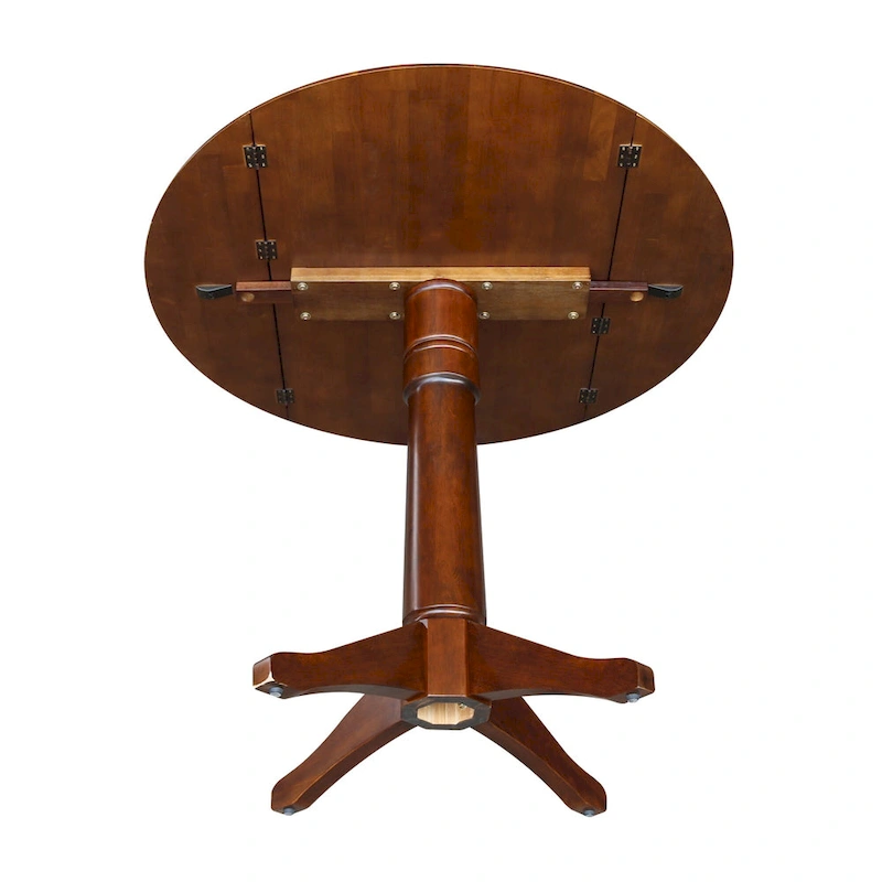 42 Round Dual Drop Leaf Table - Espresso
