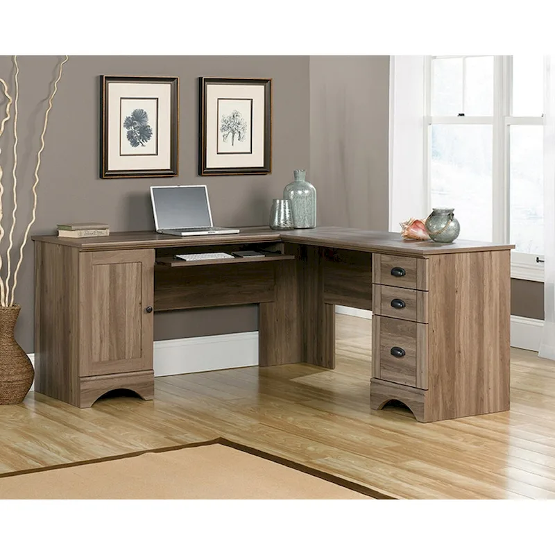 Sauder Harbor View Collection L-Shaped Office Executive Desk