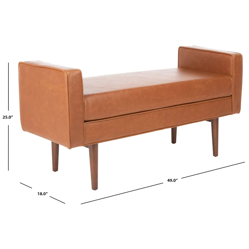 SAFAVIEH Rosalee Mid-Century Modern 25-inch Bench - 49 W x 18 L x 25 H - 49Wx18Dx25H