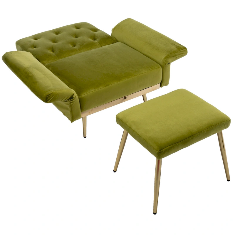 Olive Green 32.28 Tufted Accent Chair with Ottoman
