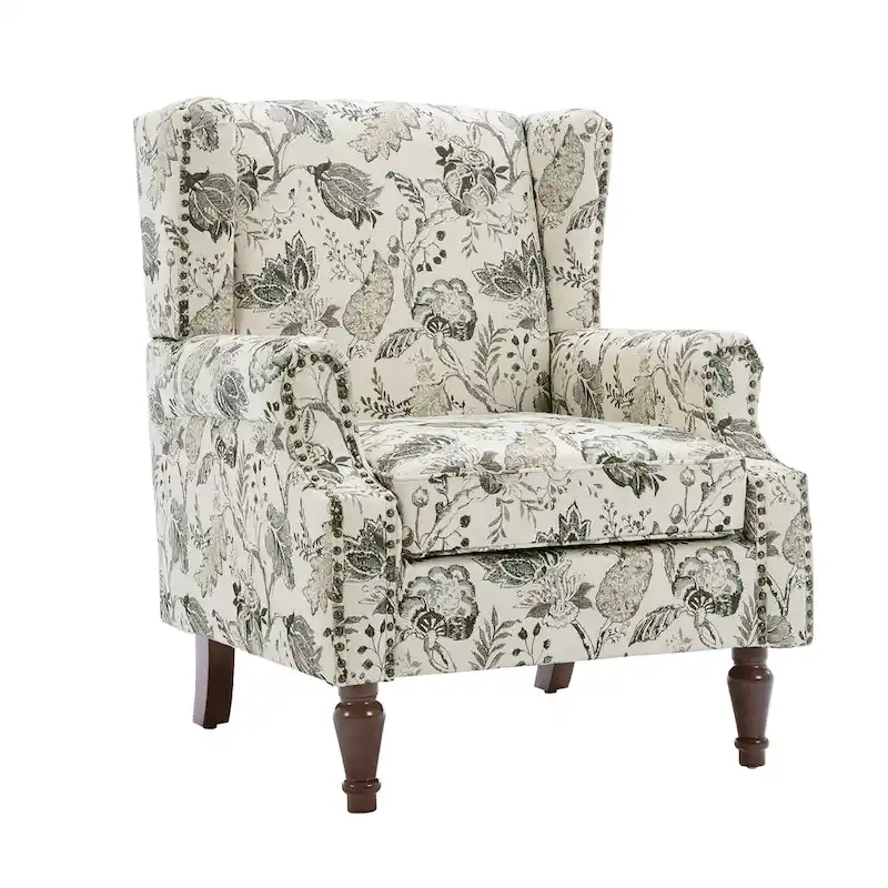 Upholstered Accent Chair Nailhead Trim Arm Chair