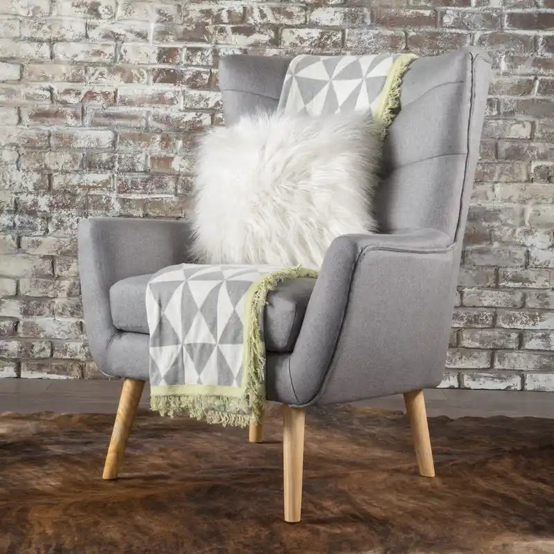 Grey 32.5 High Back Wingback Chair