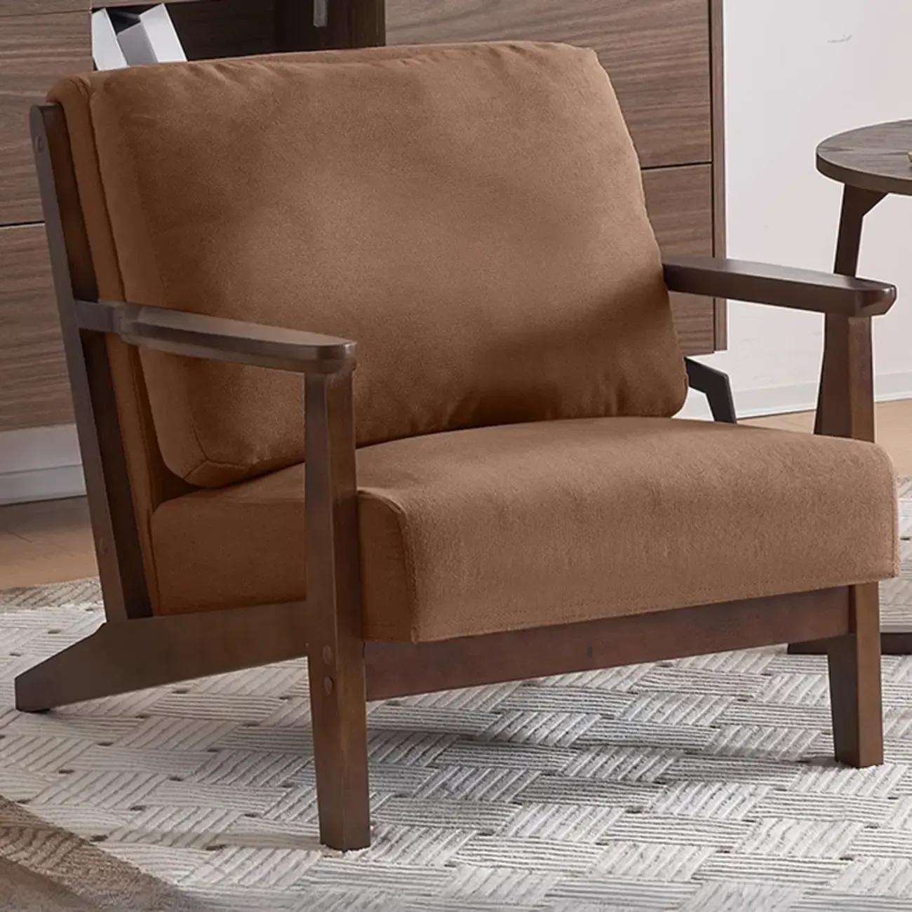 Modern Arm Chair Cotton Linen Living Room