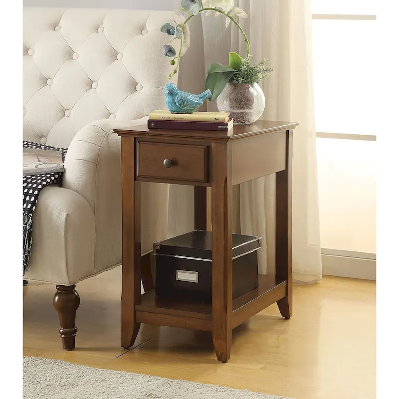 Wooden Side Table with 1 Drawer