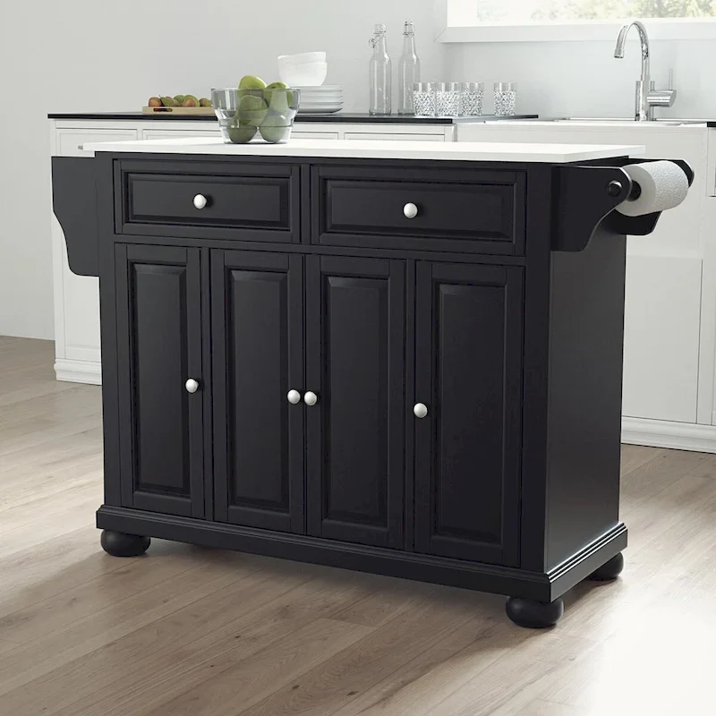Crosley Alexandria Granite Top Full Size Kitchen Island/Cart - 52 W x18 D x 34 H