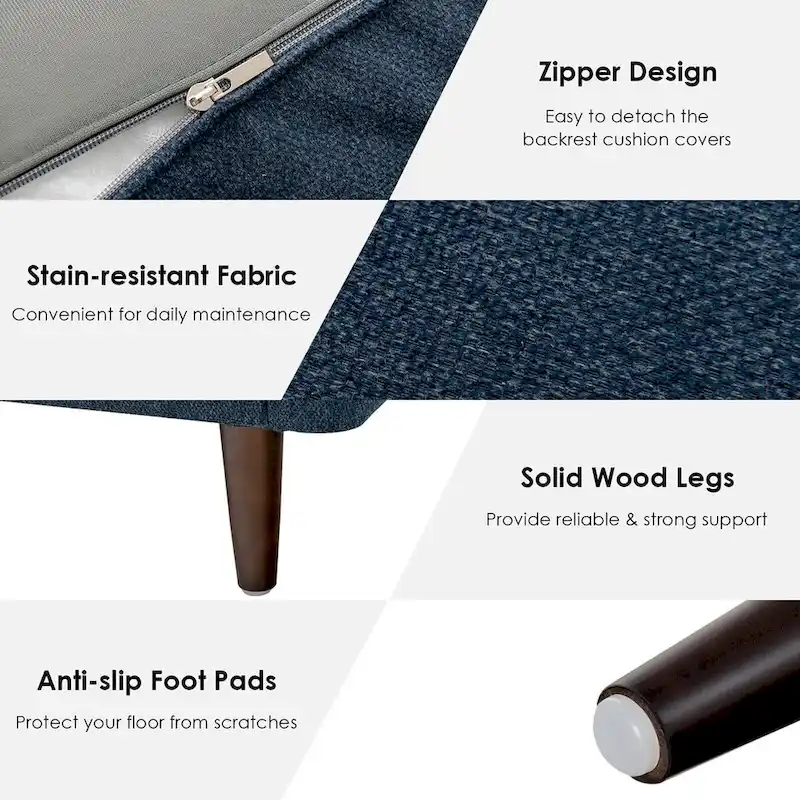 Gymax 72  Fabric Sofa Couch Living Room Small Apartment Furniture w/