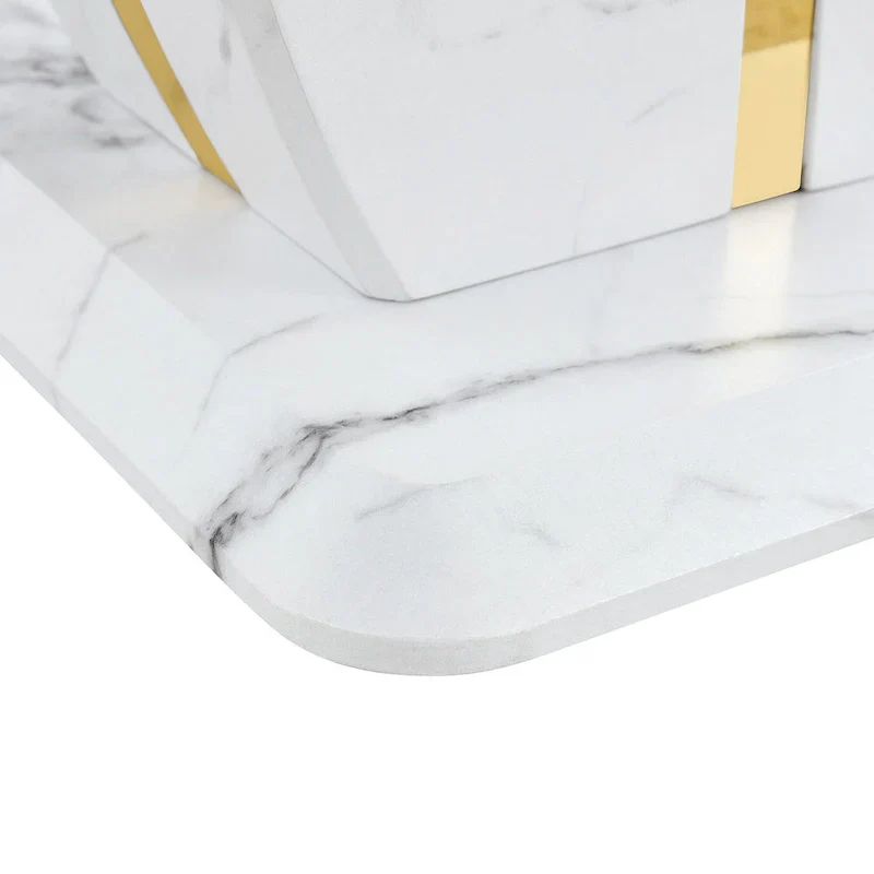 23.6 Square Coffee Table with Gold-Tone Leg Strips