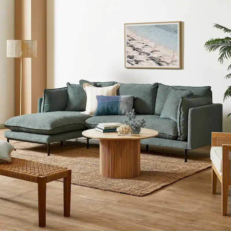 Pedestal Wood Round Coffee Table