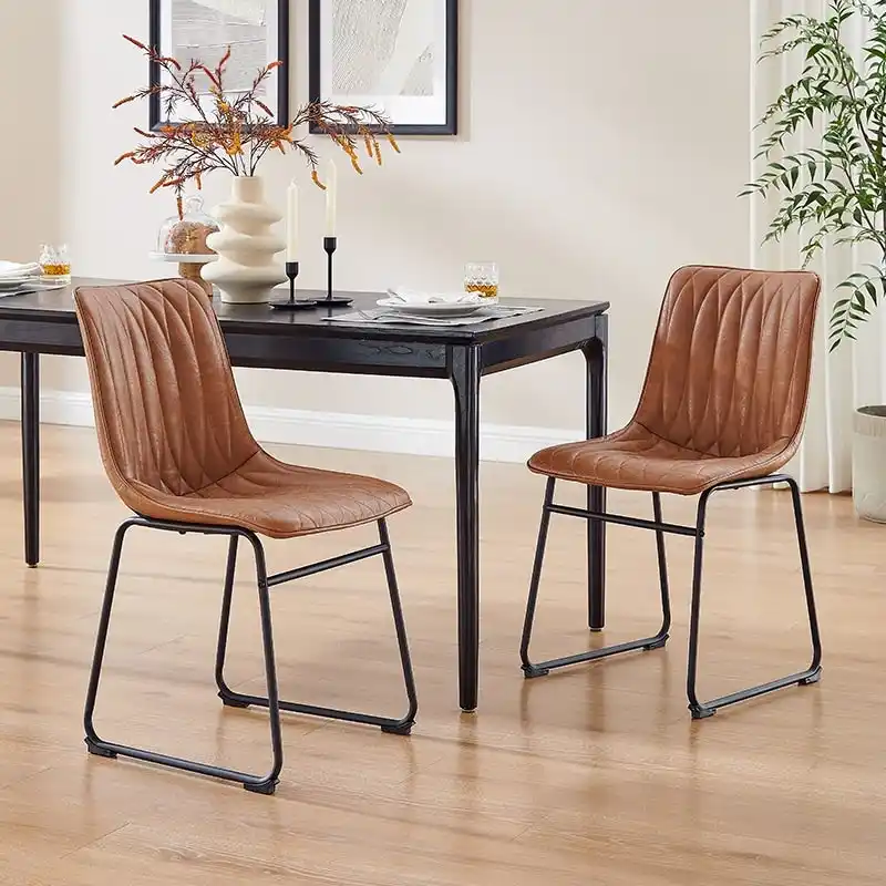 Art Leon Faux Leather Dining Chair (Set of 2)