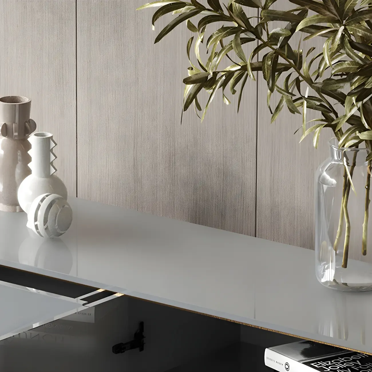 Glam Sleek Wooden Sideboard with Drawers