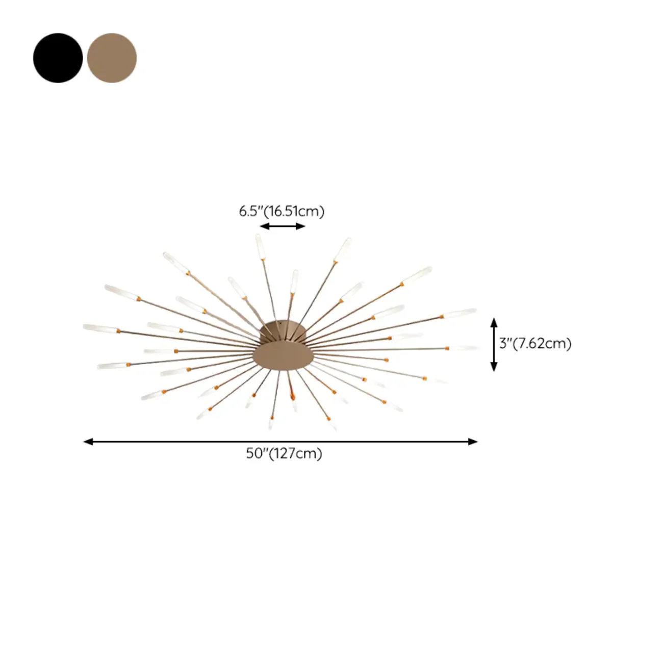 Modern Gold Sunburst LED Flush Mount Ceiling Light