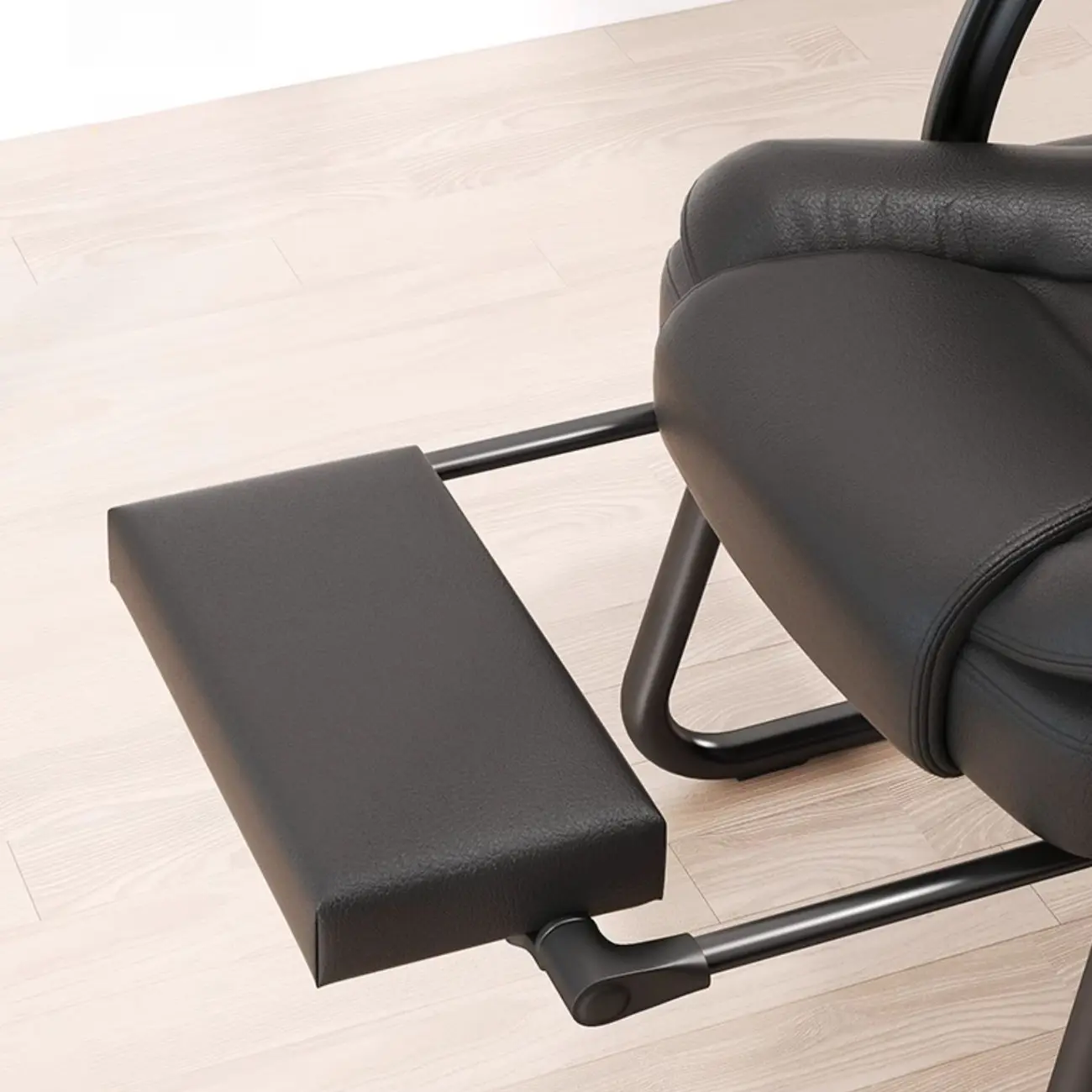 Luxurious Ink Leather Steel Reclining Office Chair