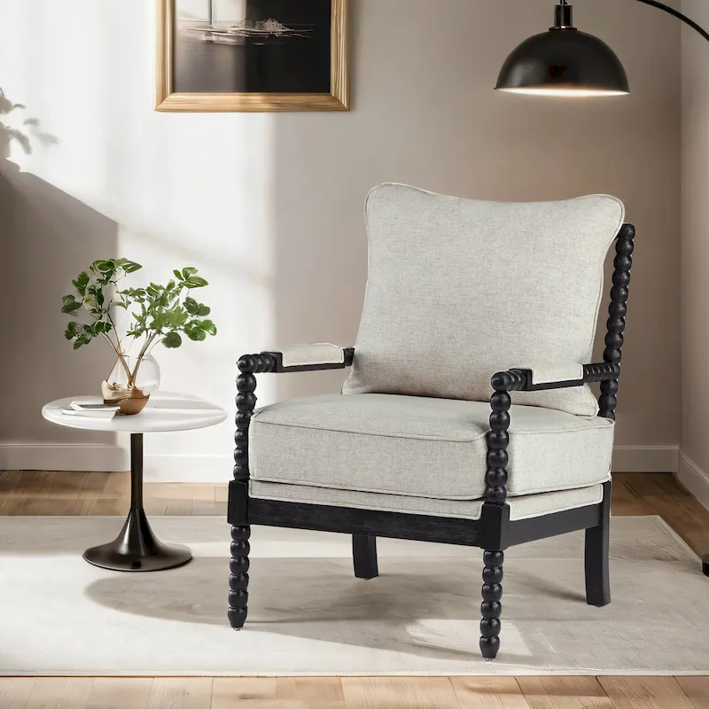 Traditional 23.6 Spindle Leg Wood End Table with USB