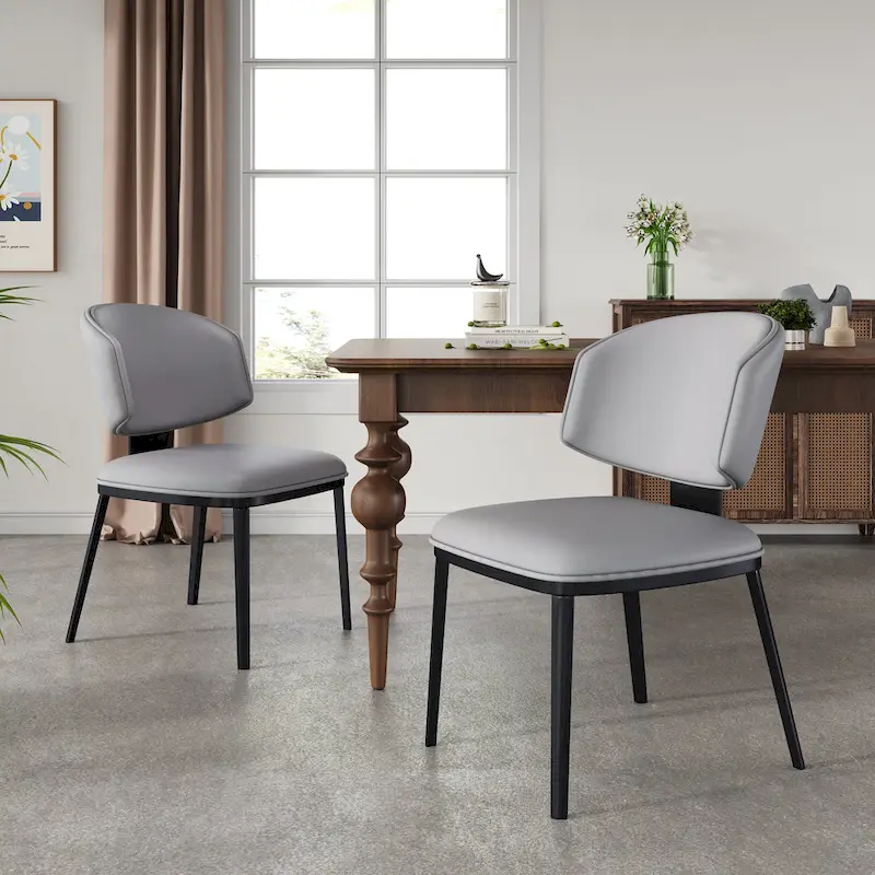'- PU Leather Upholstered Dining Chairs
