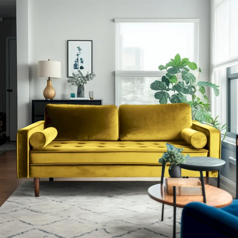 Lando 70 Velvet Square Arm Sofa