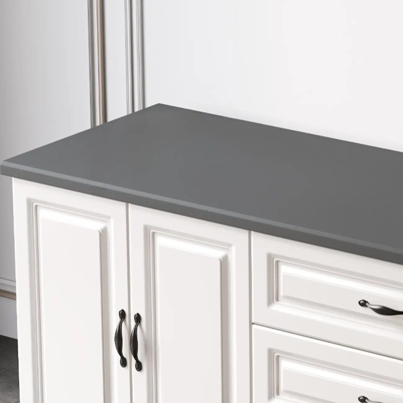 Modern Long Wood TV Stand with Cabinets