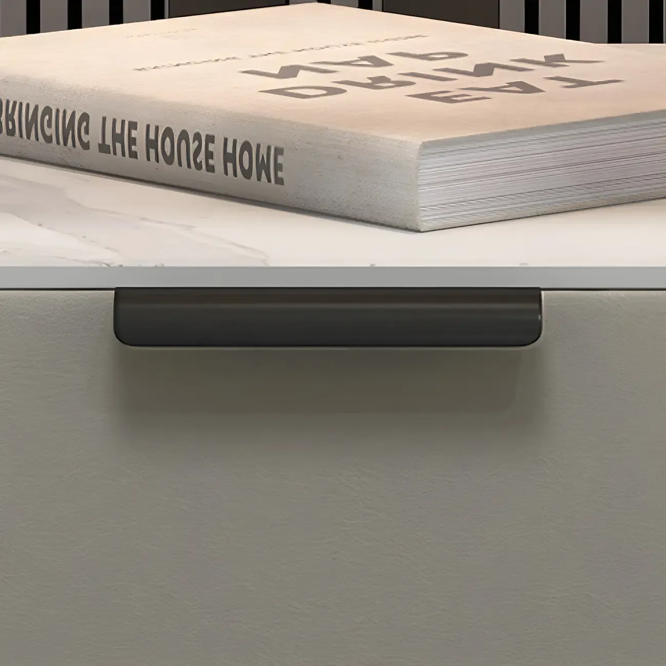 Modern Wood Nightstand with Glass Countertop and Drawer