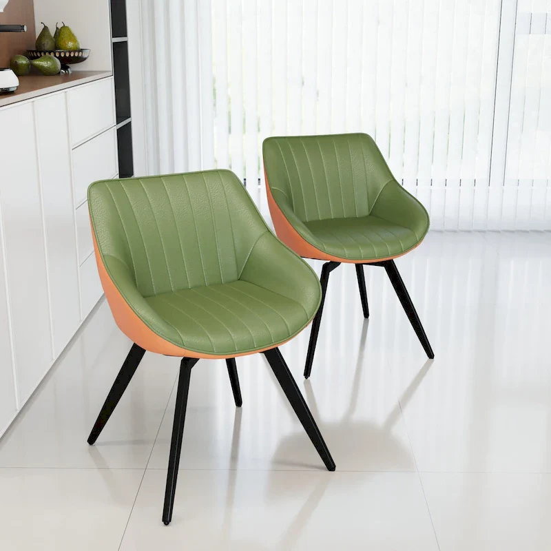 Set Of 2 Dining Chairs With Metal Legs